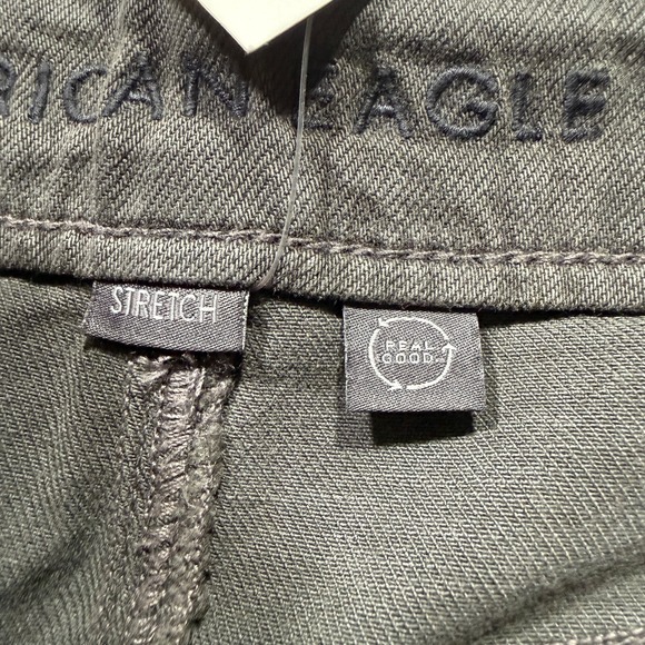 NWT American Eagle Pants Womans 16 Gray Super High Rise Baggy Wide Leg Stretch - Picture 4 of 16